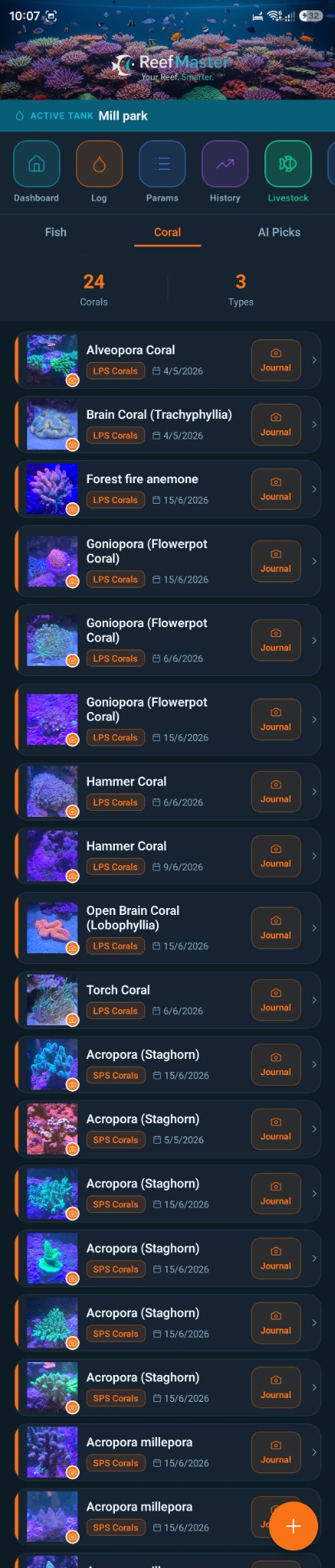 ReefMaster livestock screen